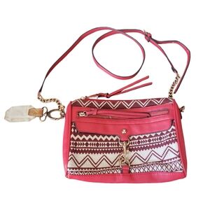 Vintage Crossbody Red And White Soulder Bag.